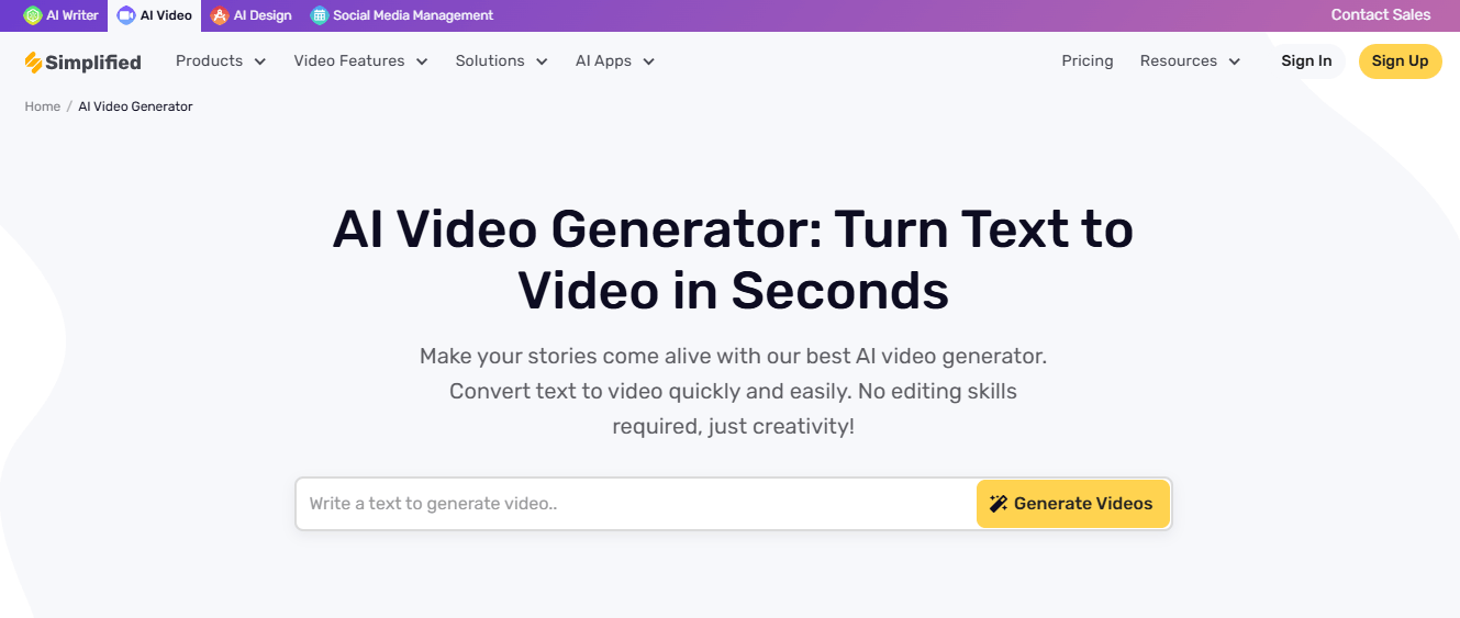 AI Video Generator Turn Text to Video in Seconds