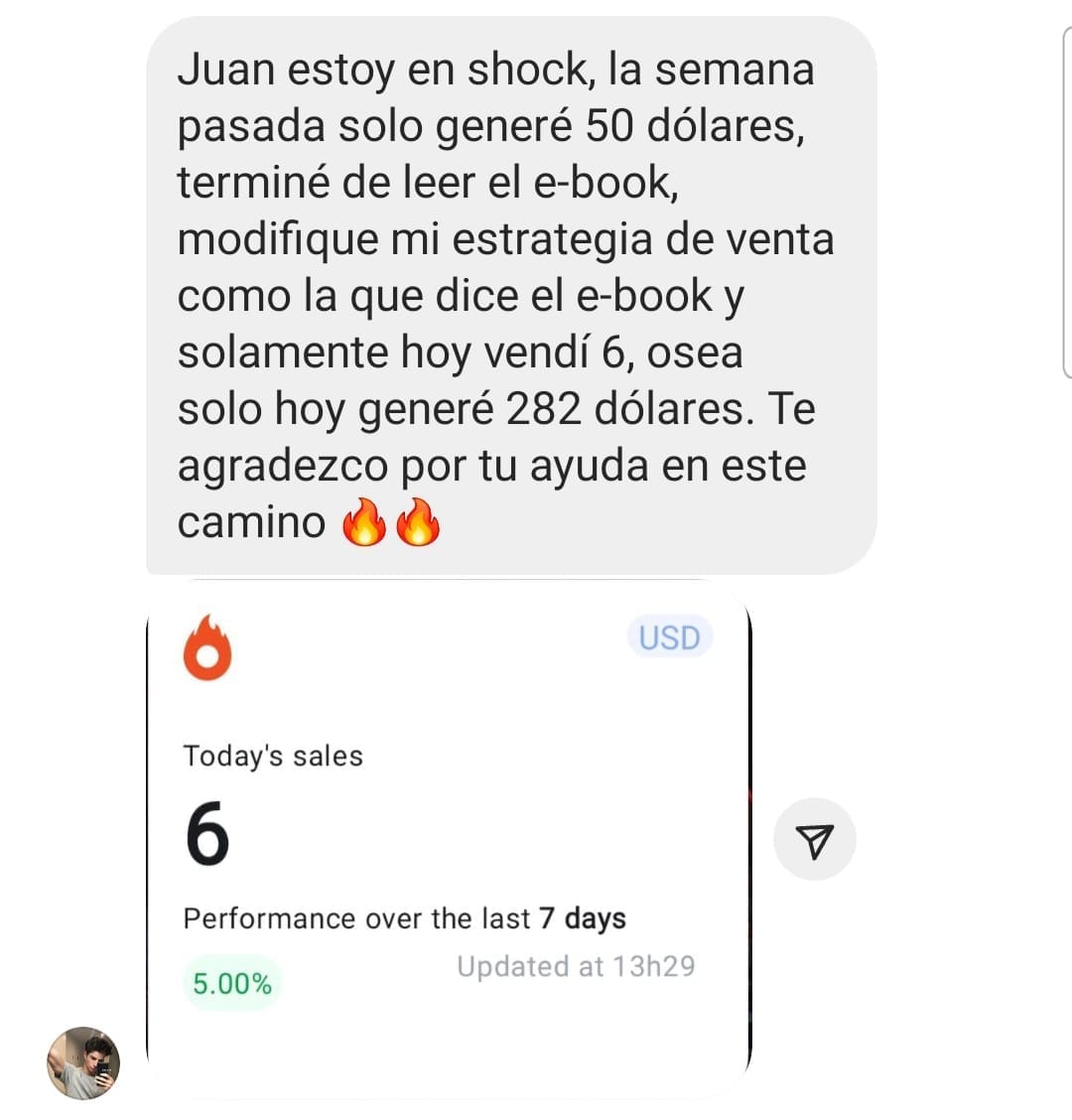 Testimonio de cliente con ventas