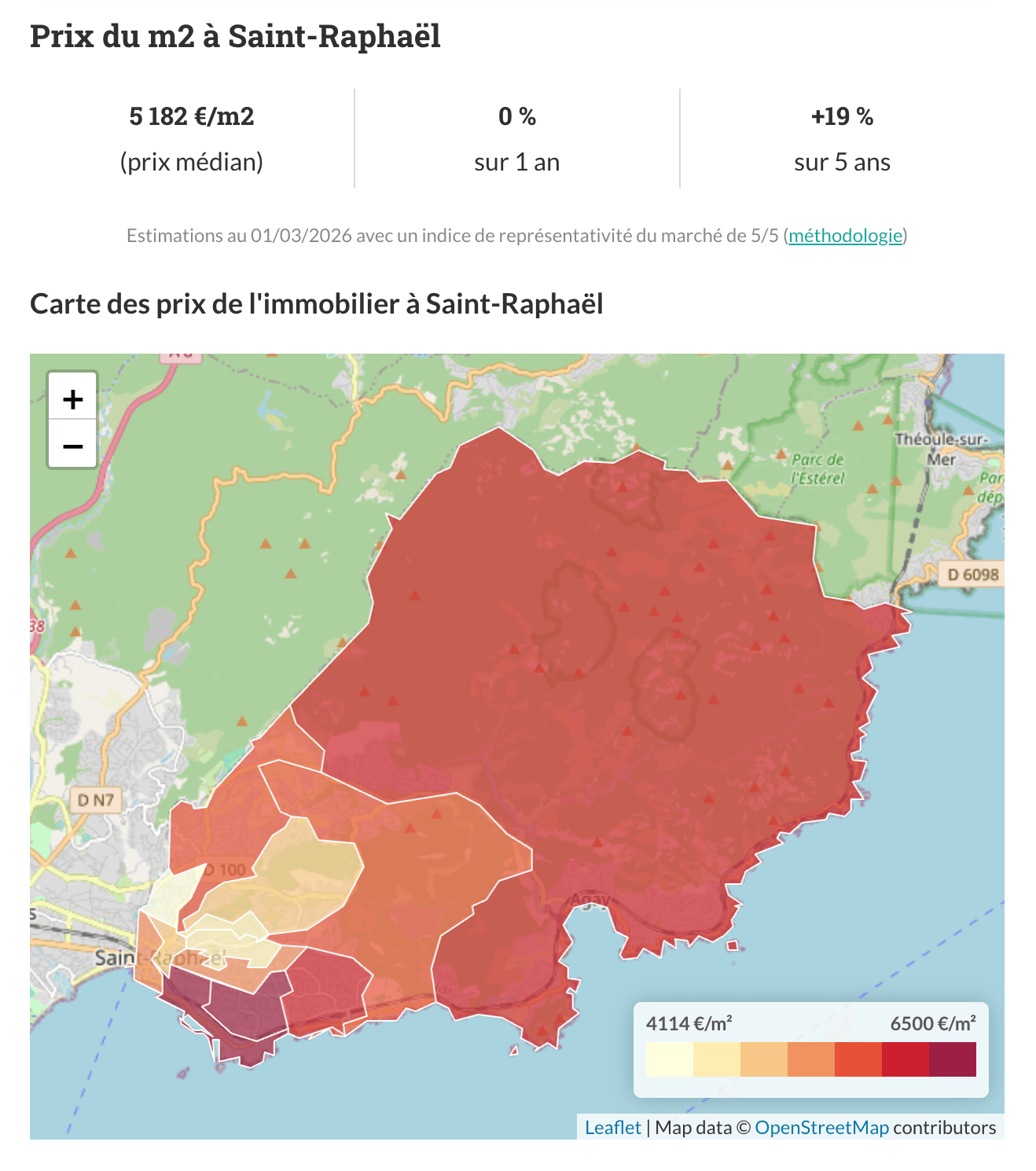 Carte Prix Immobilier Saint Raphael