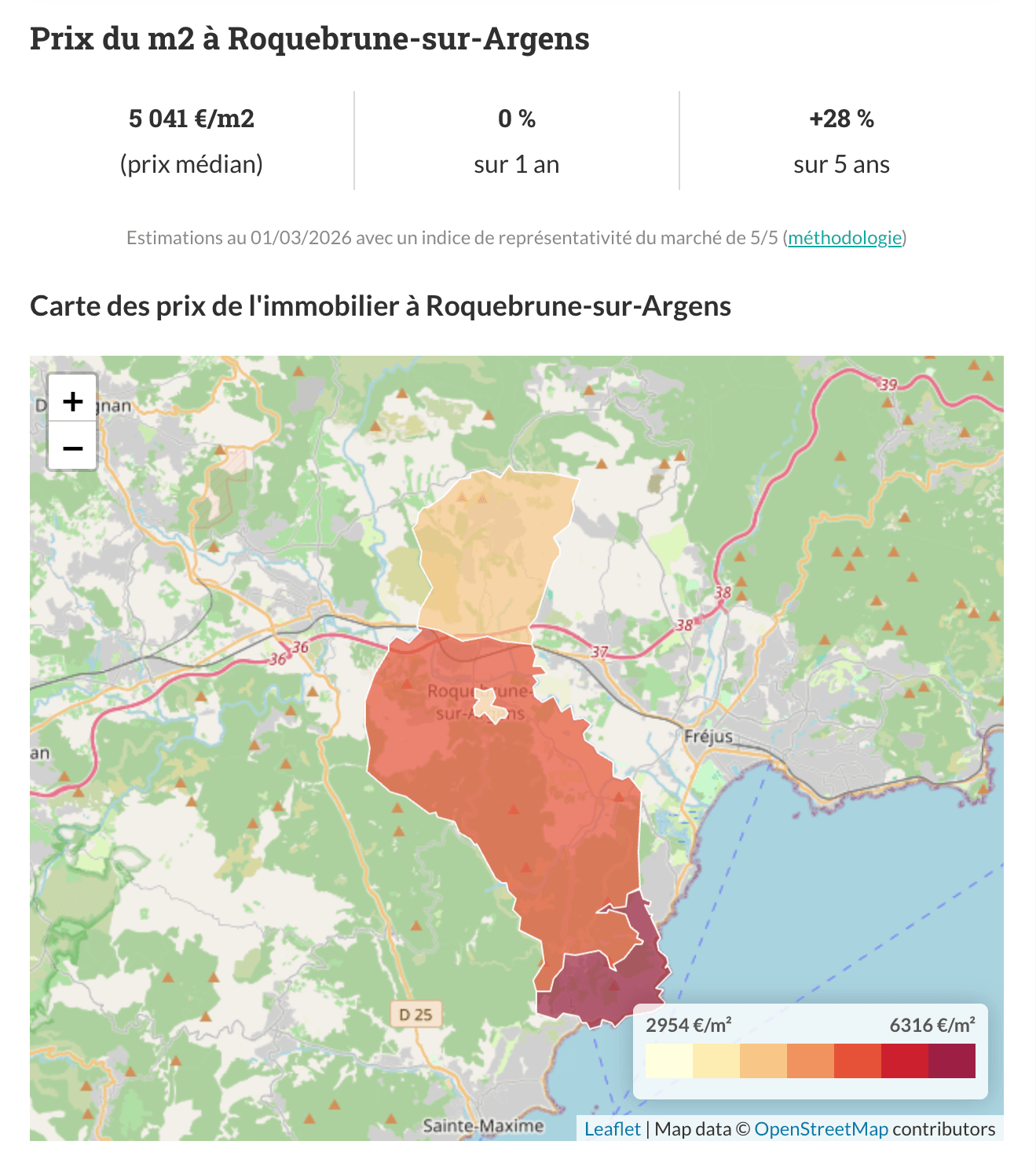 Carte Prix Immobilier Roquebrune