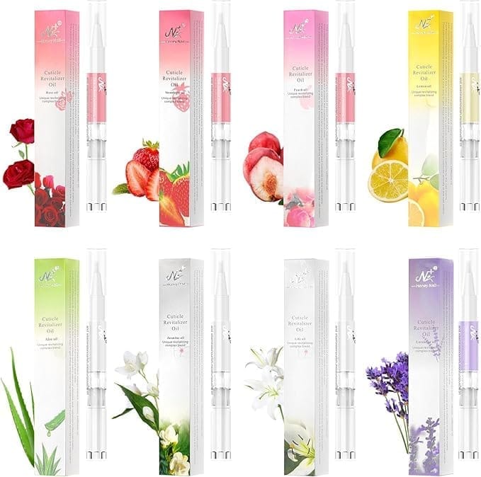 flacon huile a cuticules professionnelle différent parfums citron fraise lavage pèche