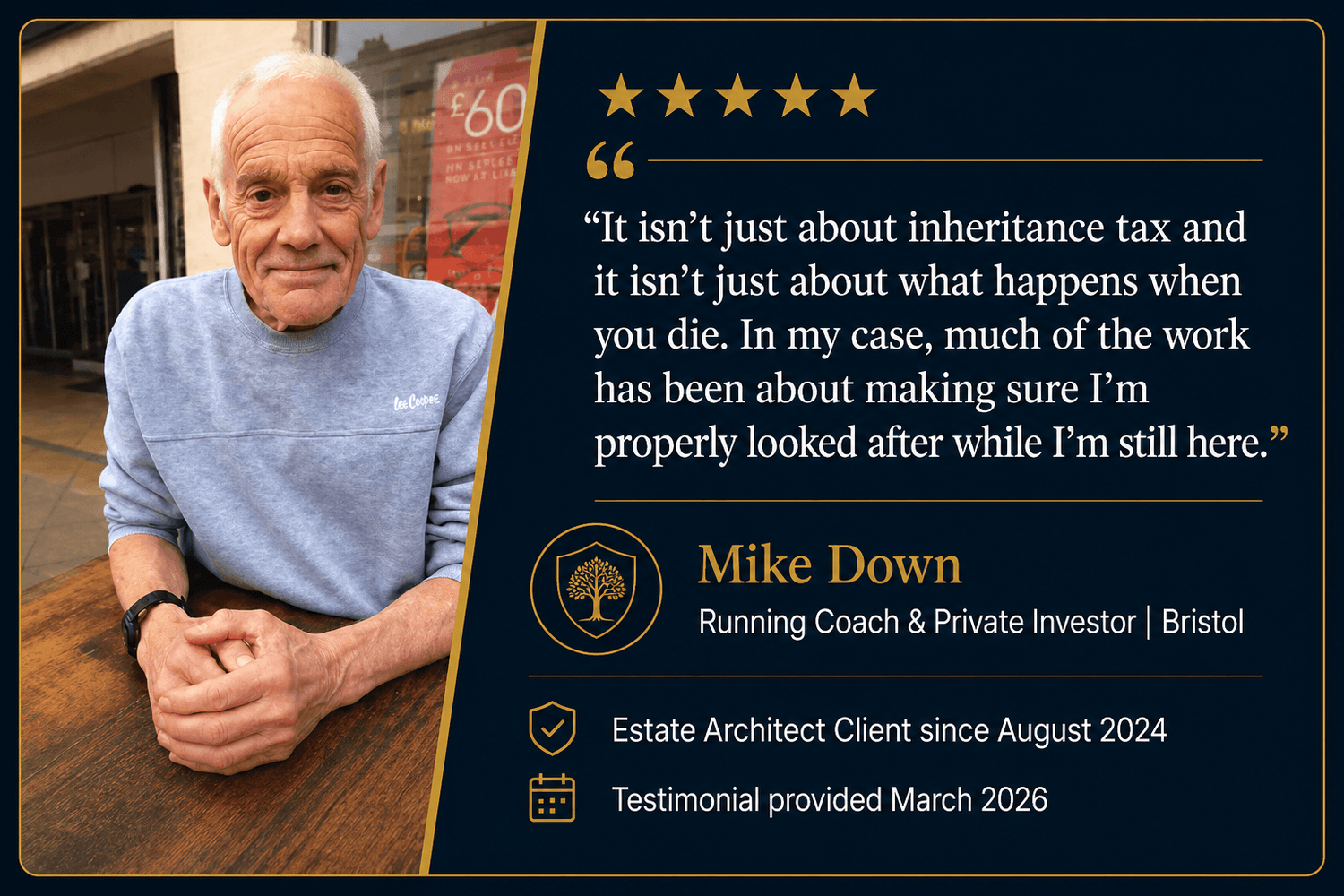 Mike Down, Estate Architect client testimonial