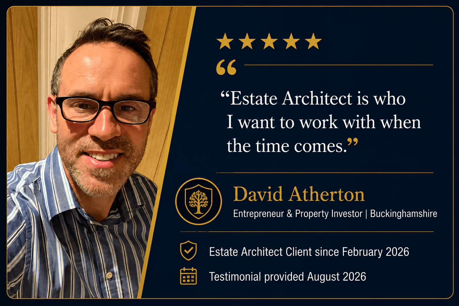 David Atherton, Estate Architect client testimonial