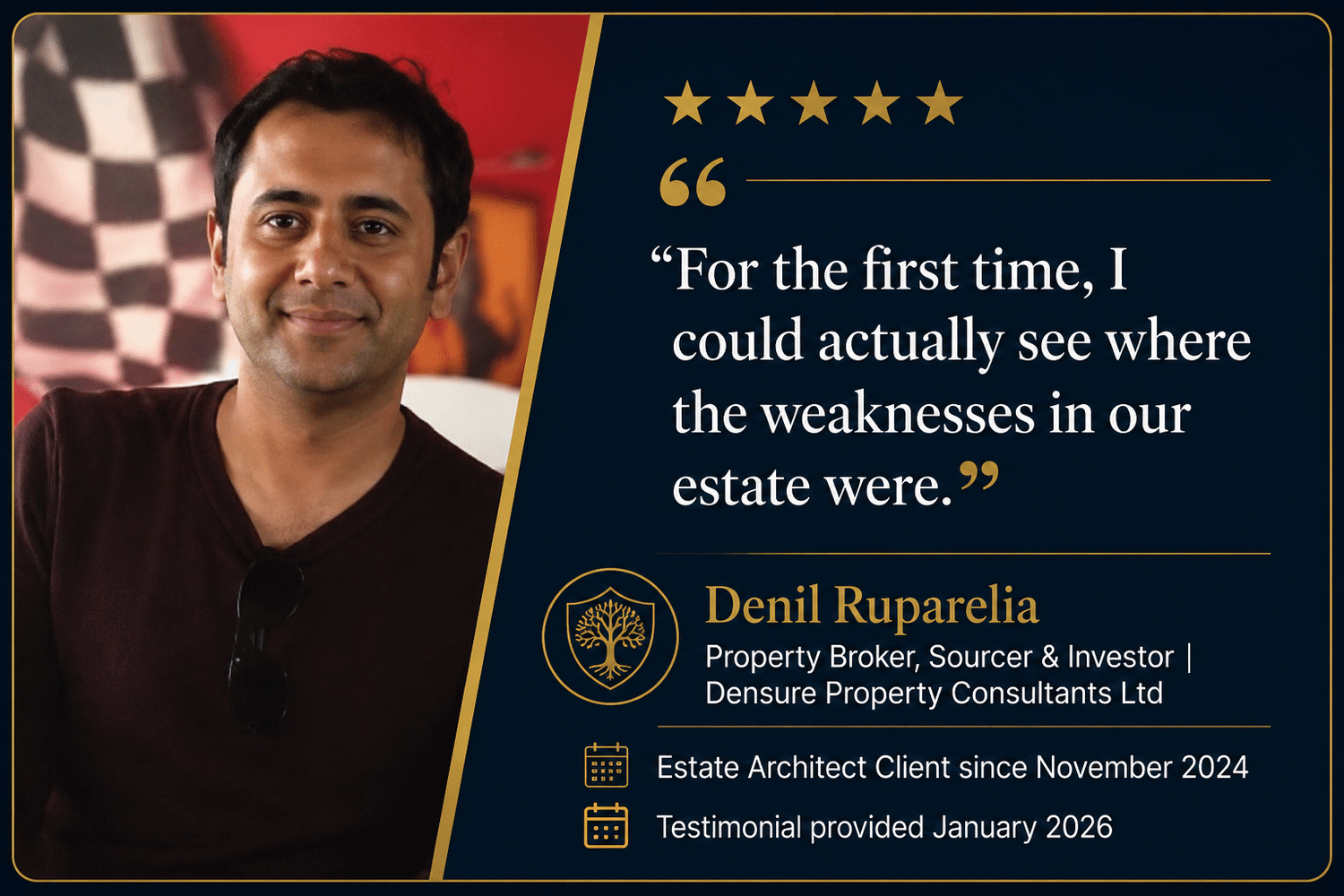Denil Ruparelia, Estate Architect client testimonial Denil Ruparelia, a property investor, describes how Estate Architect helped make the po