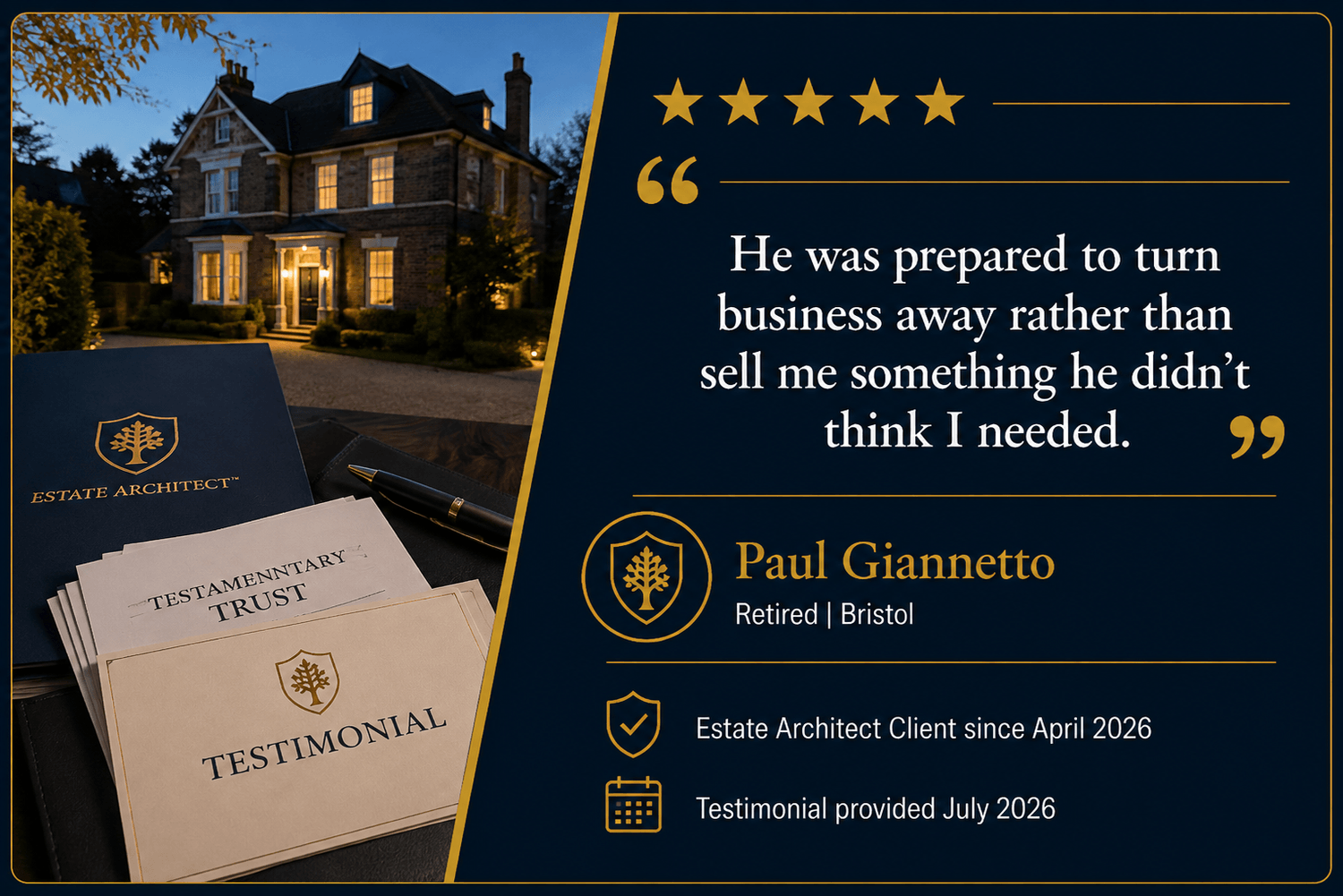Paul Giannetto, Estate Architect client testimonial