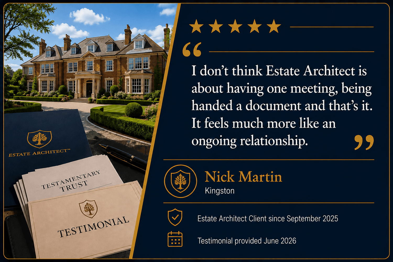 Nick Martin, Estate Architect client testimonial