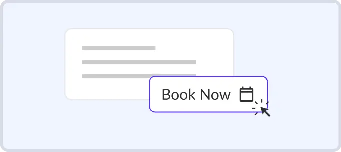 Mockup showing a clear and easy booking options for clients