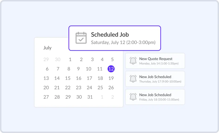 Online booking system example for home service providers