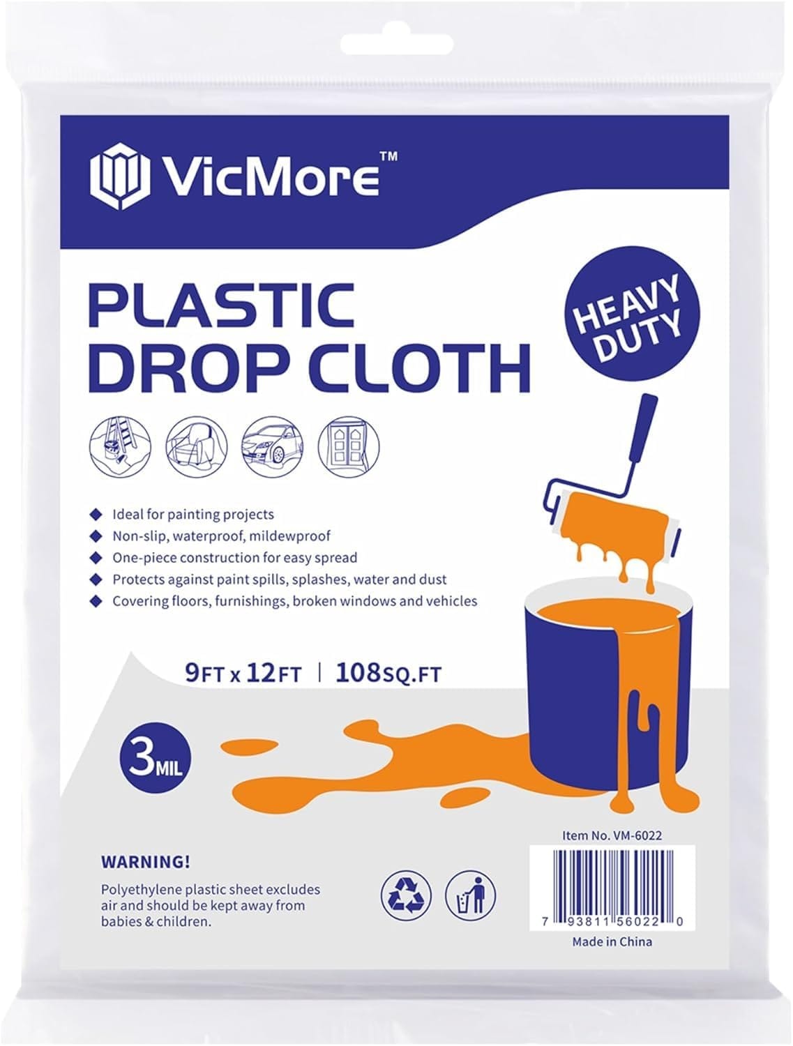 VicMore Plastic Drop Sheet Amazon