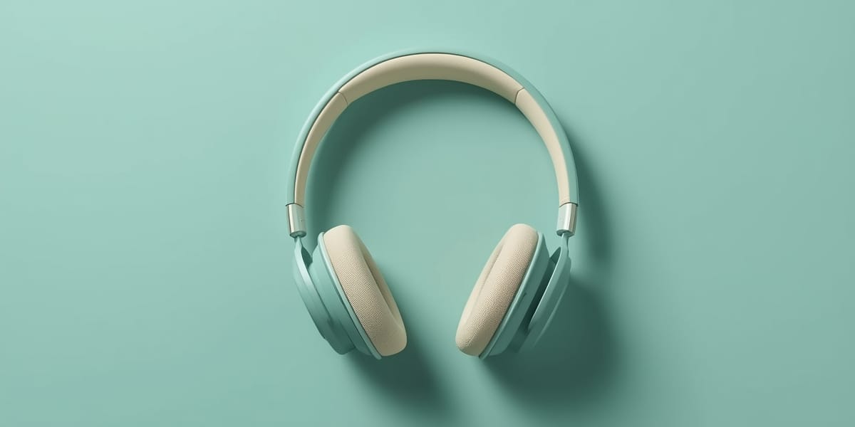 premium wellness workbook headphones calm teal cream