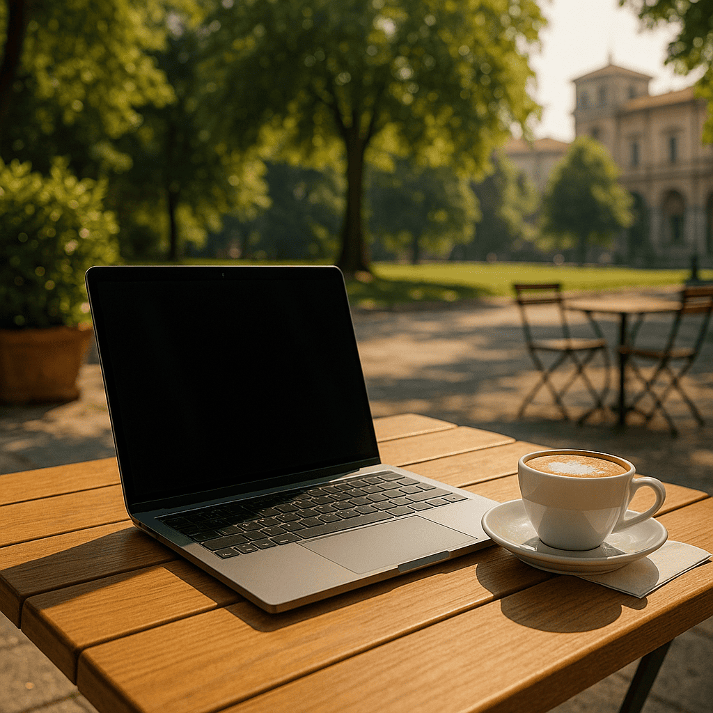image d'un terrasse à Sempione en mode digital nomad