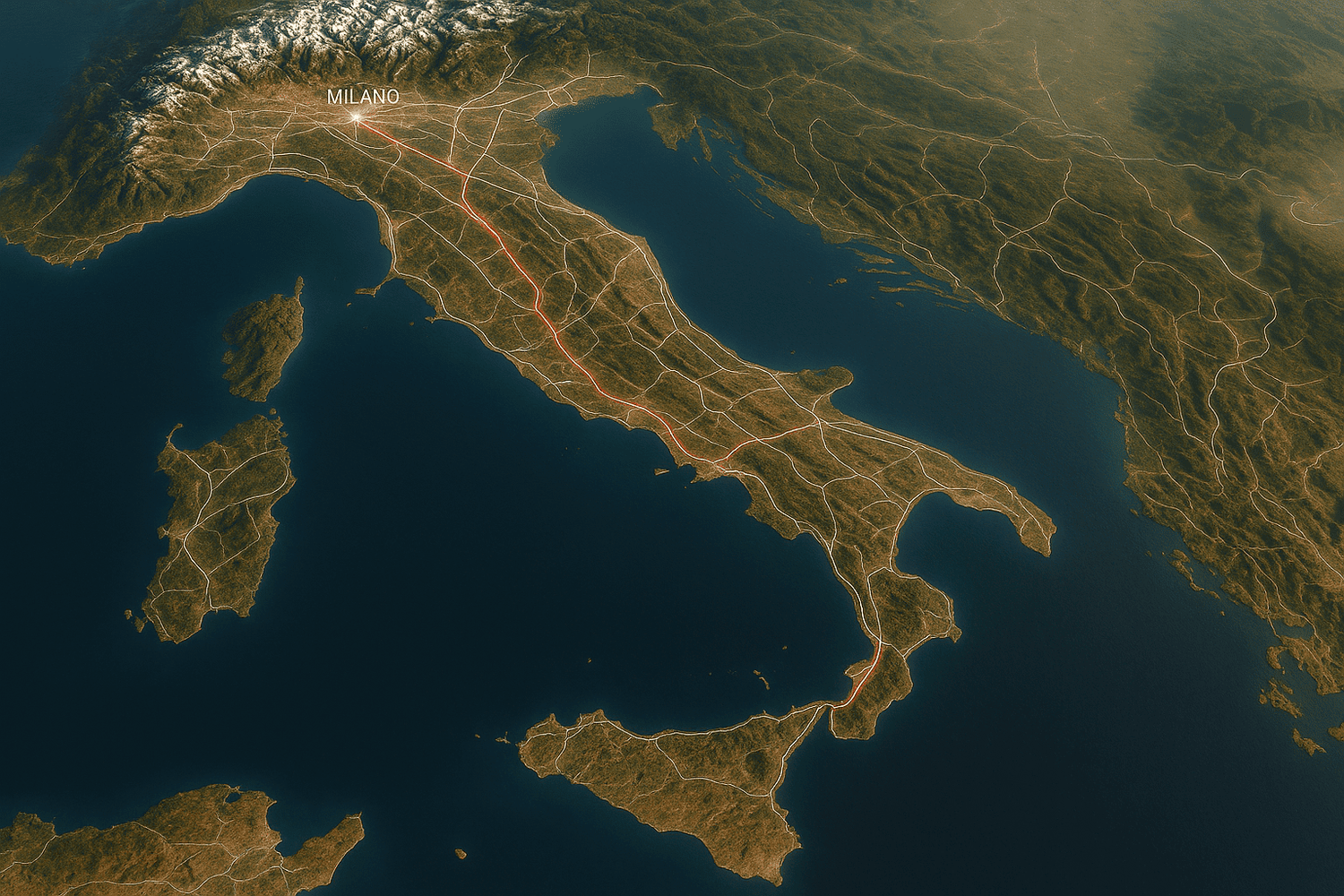 image de l'Italie vue du ciel