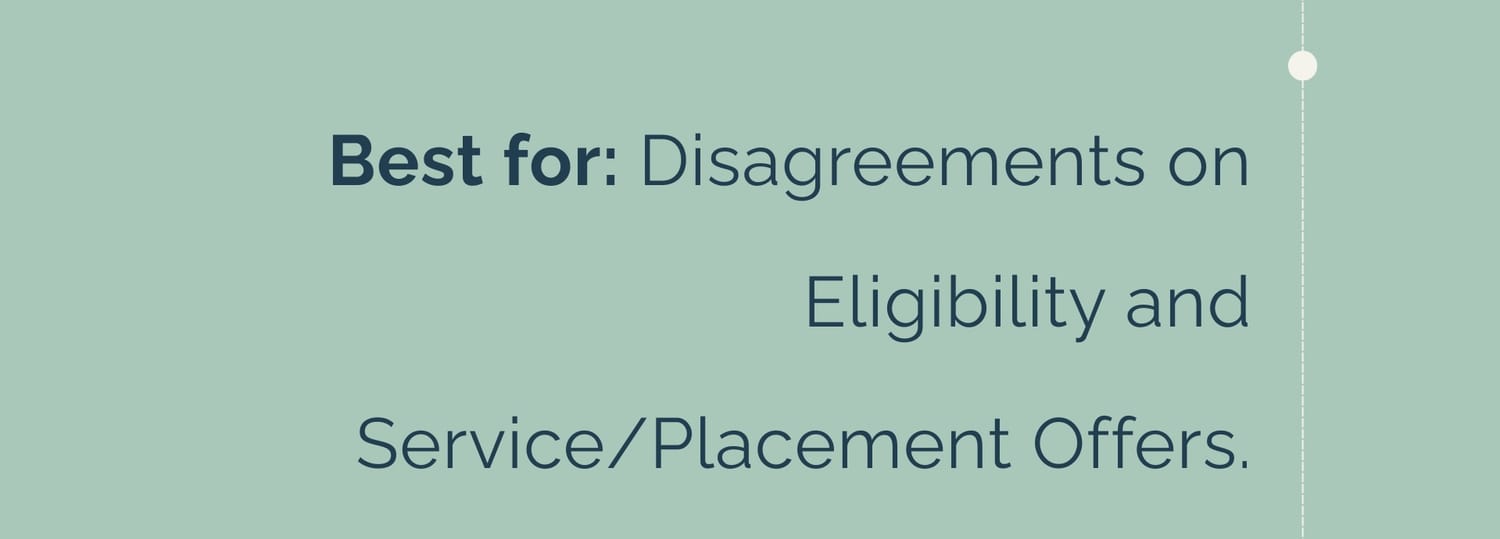 Best for: Disagreements on Eligibility and Service/Placement Offers.