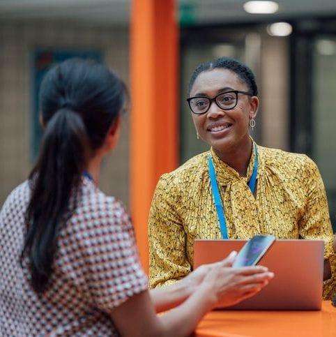 Two women having a meeting