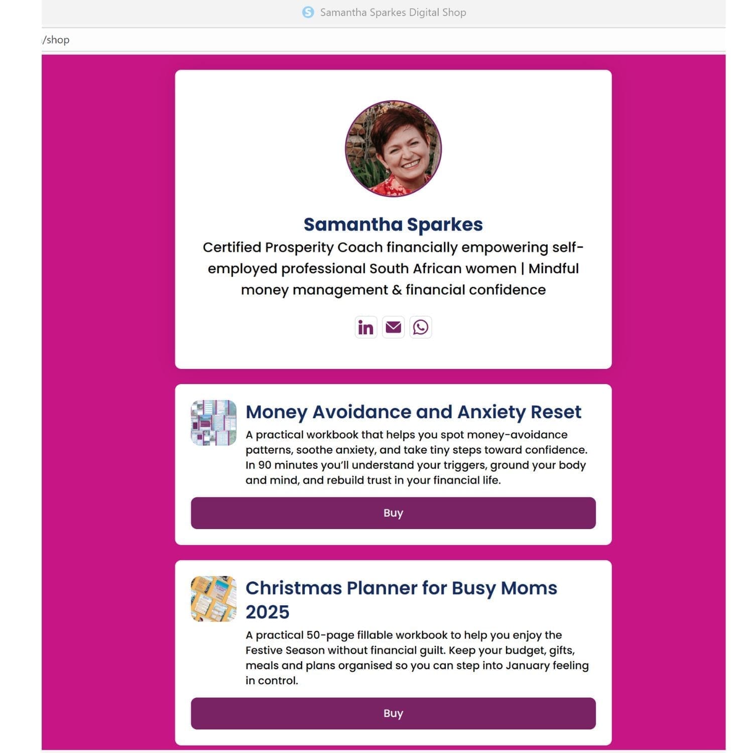 Samantha Sparkes Shop