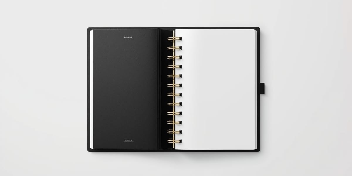 luxury black gold printable planner book mockup