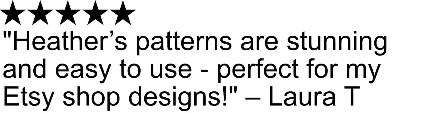 Customer feedback sharing appreciation for the faith-filled and elegant designs from Scottish Heather Designs.