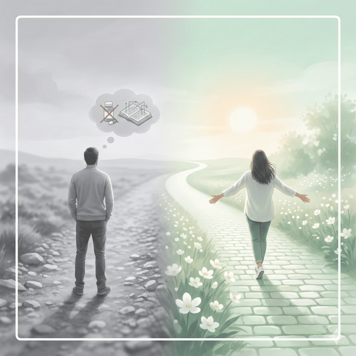 Image de avant et après l'accompagnement, la transformation