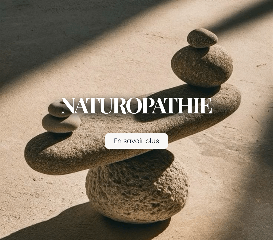 Naturopathie : Des pierres en équilibre (galets) dans des tons naturels et sablés.