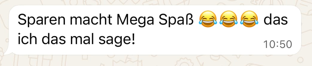 Originale Kundinnenstimme über die Freude am Sparen