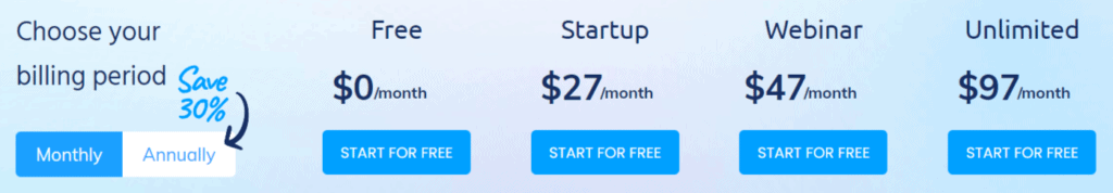 choose your systeme pricing plan