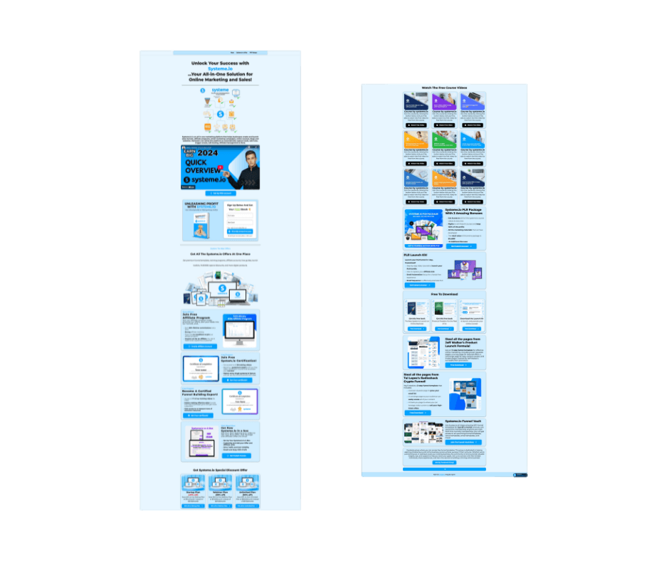 preview of affiliate funnel template