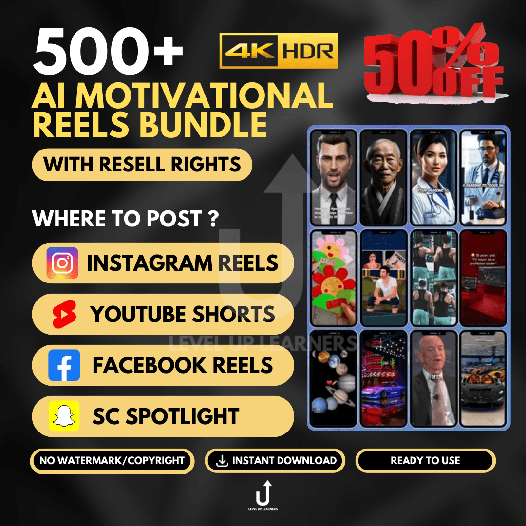 500+ Copyright-Free Motivational Reels for Instant Monetization