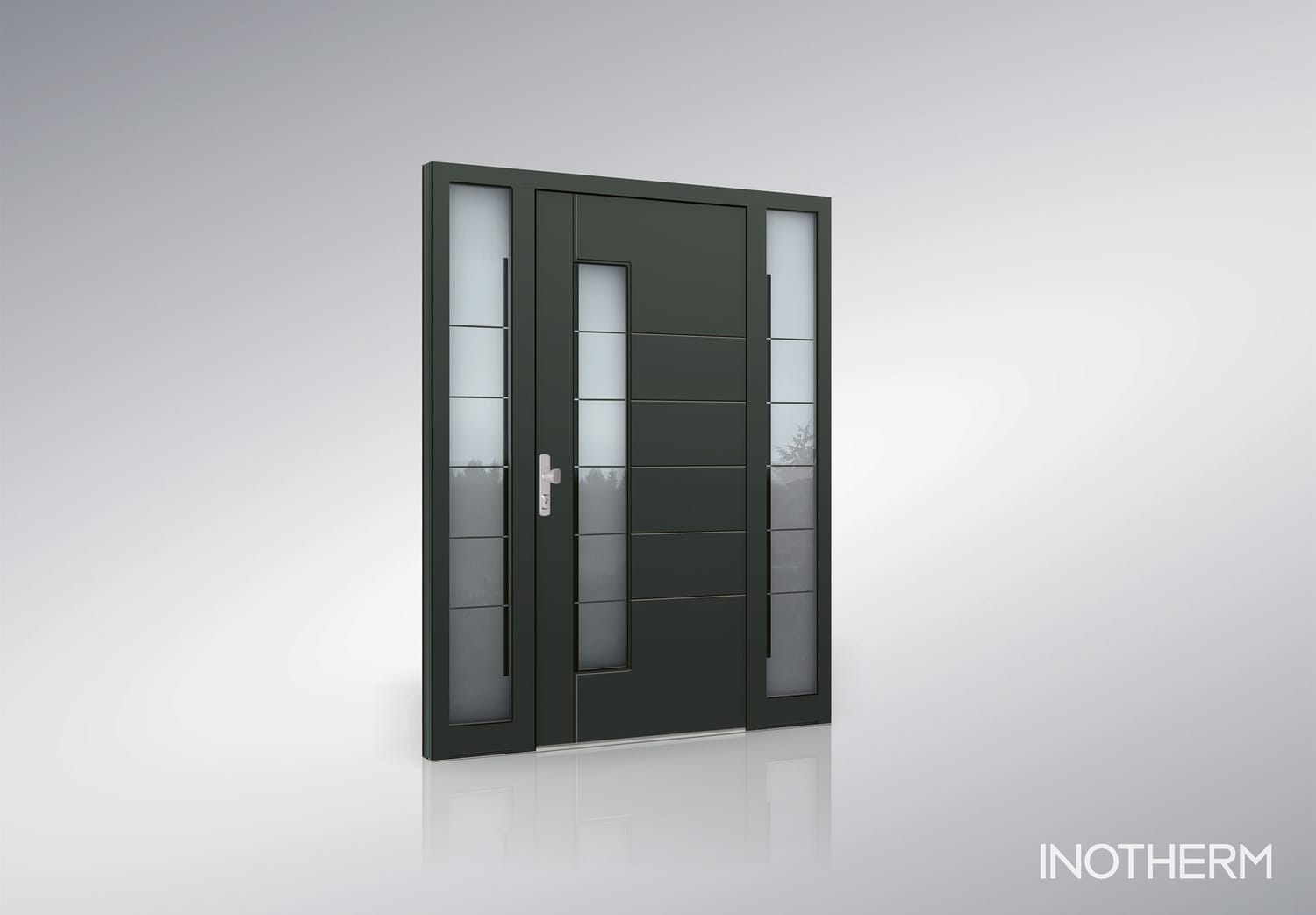 Moderne Aluminiumhaustür mit Glas