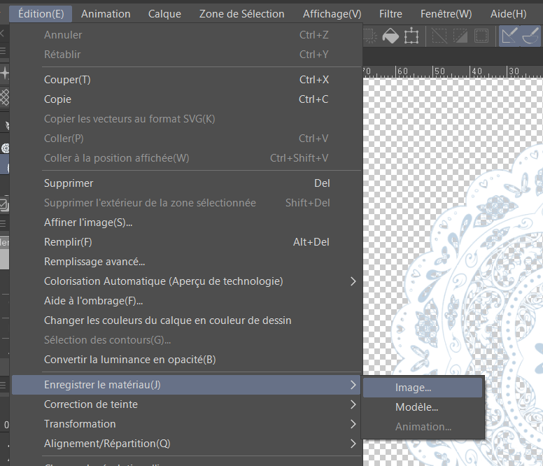 Aperçu d'un brush dentelle créé sur Clip Studio Paint par Le Cœur de Marie Illustrations