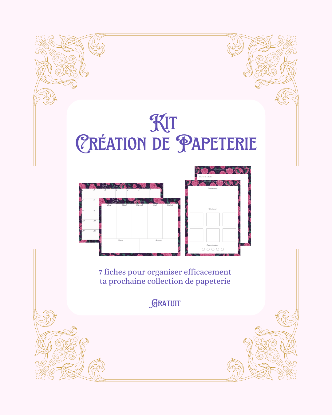 Kit organisation de création de papeterie