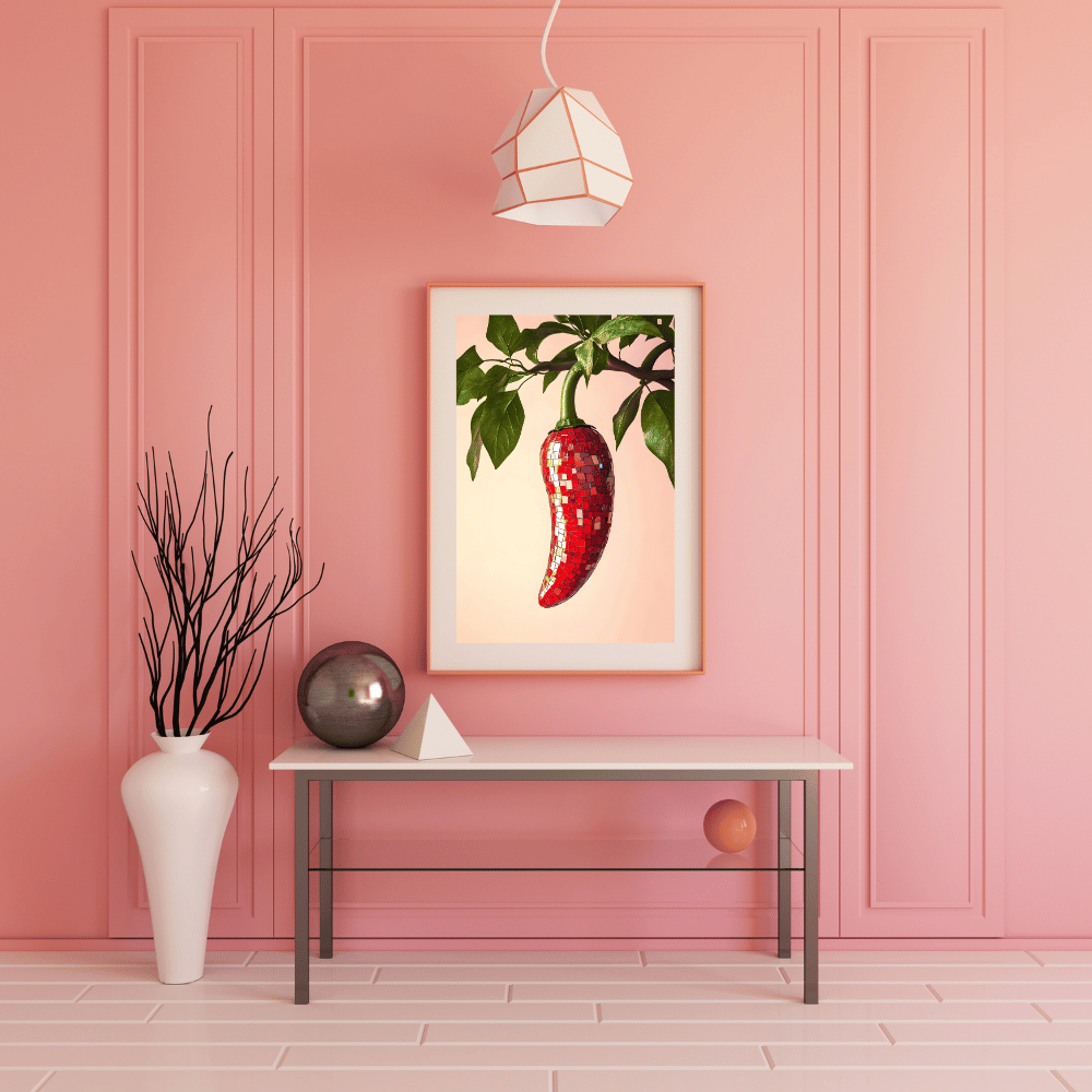 Spicy Mosaic Chili Wall Art – A Fiery Blend of Nature and Creativity!