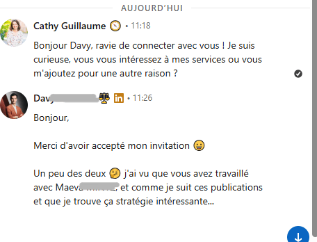Contact entrant après une publication