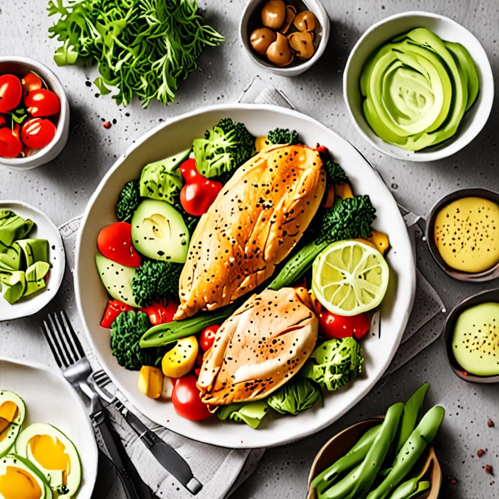 keto chicken avocado vegetables dinner