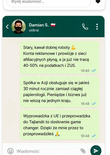 Opinia Damiana (WhatsApp) o PLAN BPG