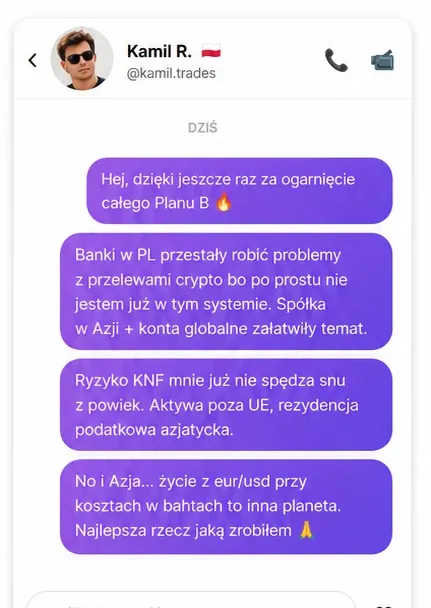 Opinia Kamila (Instagram) o PLAN BPG