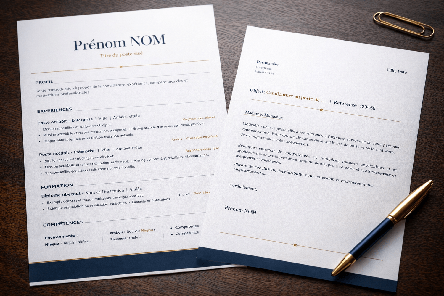 CV et Lettre de motivation professionnels