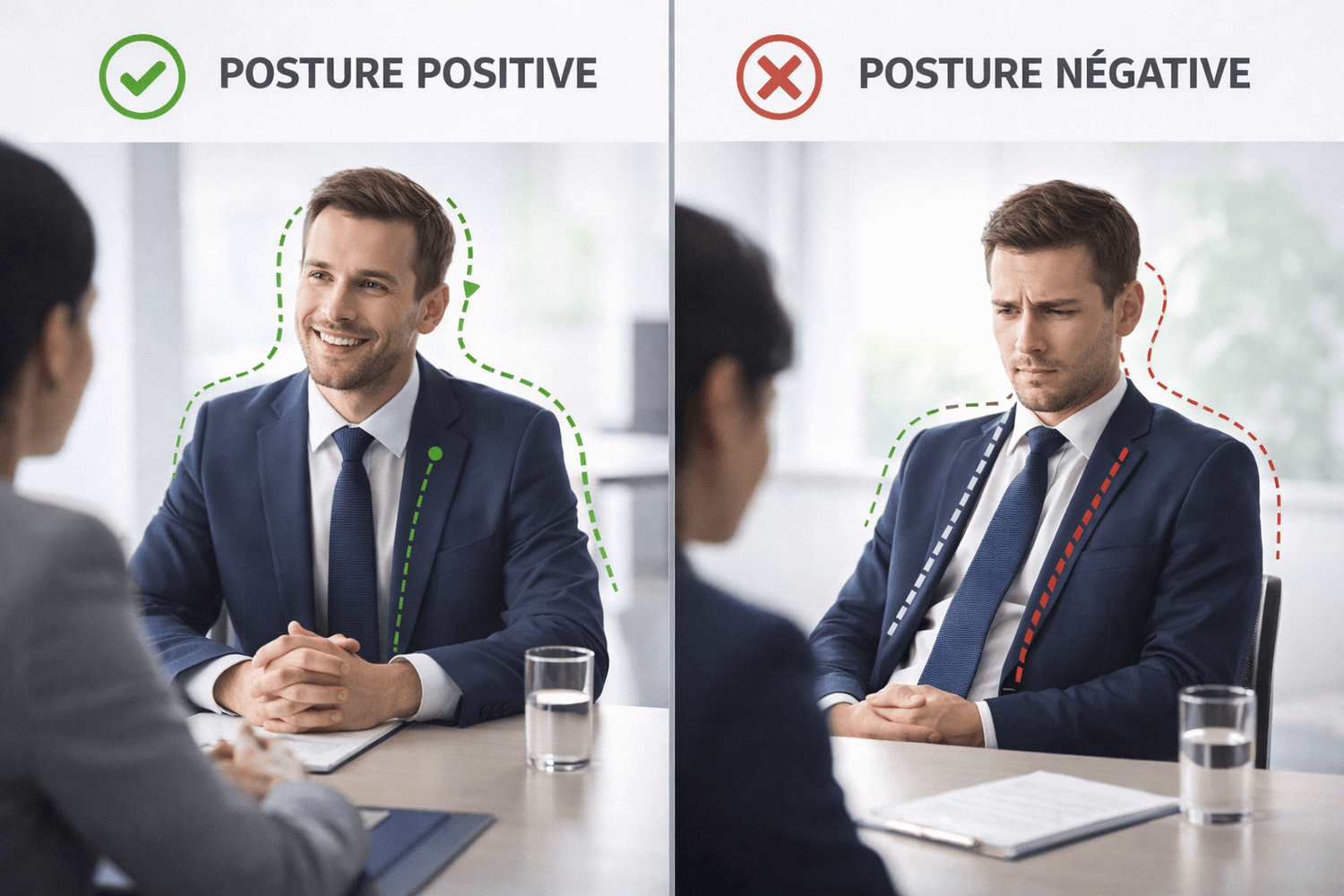Langage corporel positif vs négatif