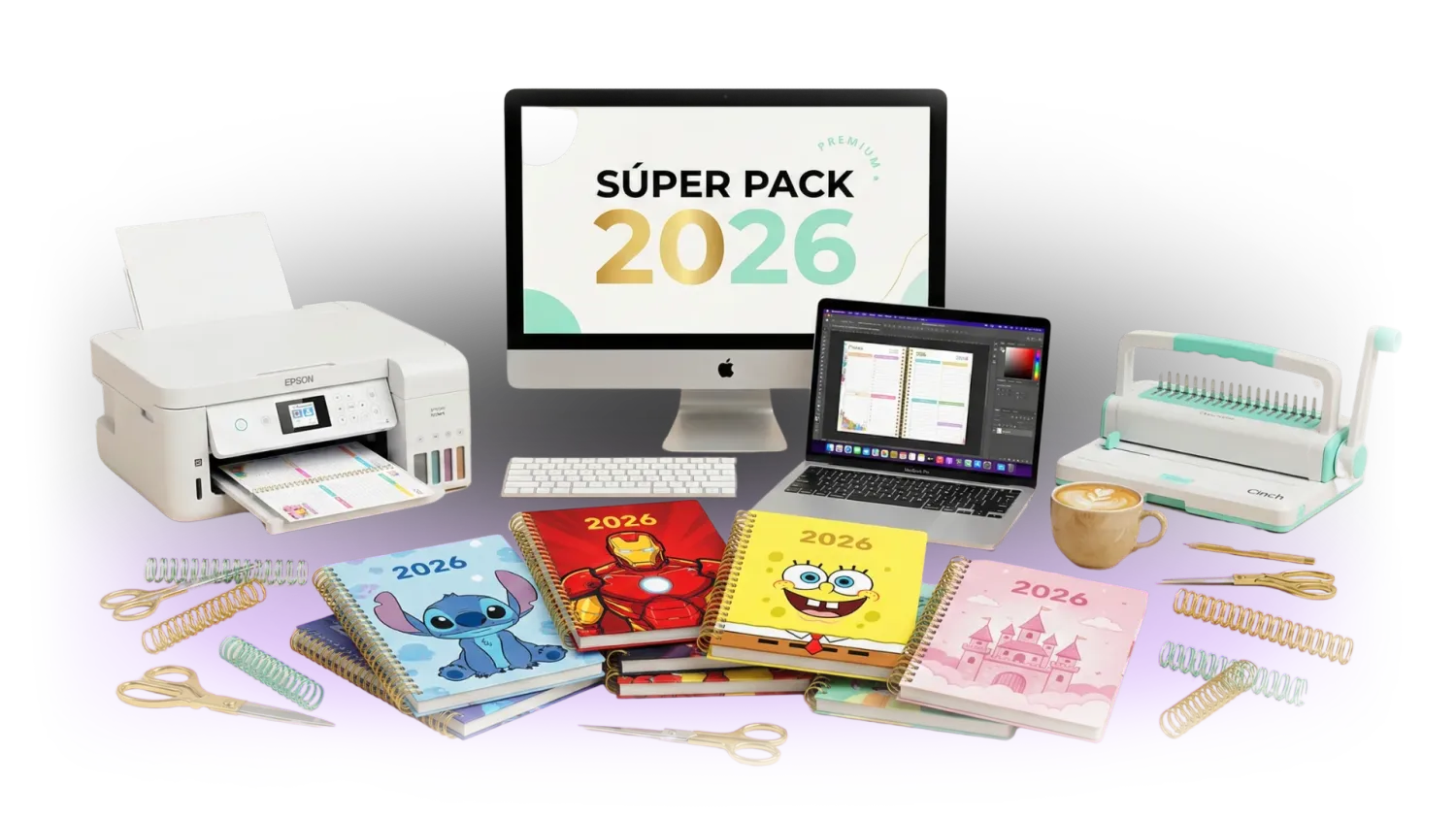 Mujer con Agendas Super Pack 2026