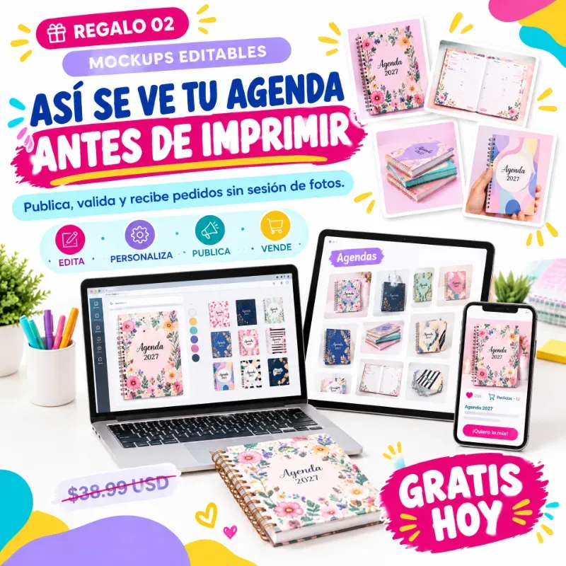 Mockups editables de agendas