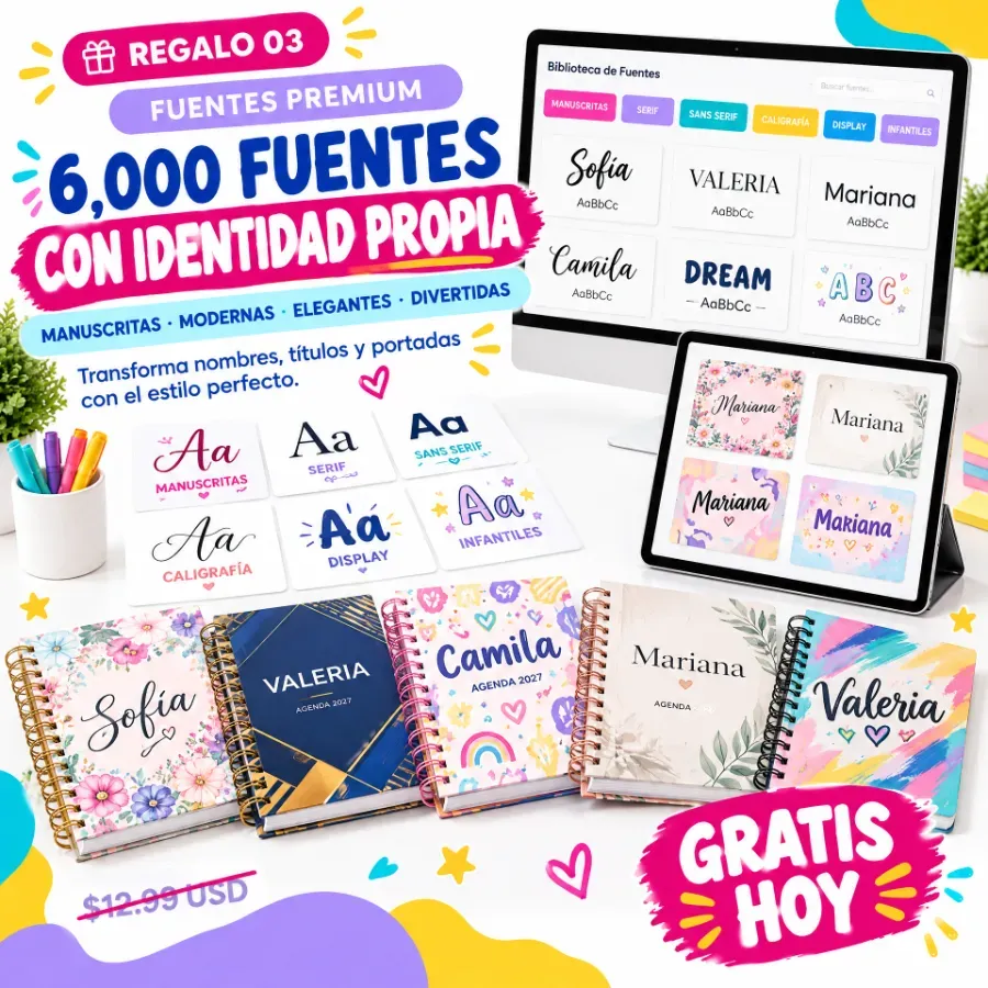 6,000 fuentes con identidad propia