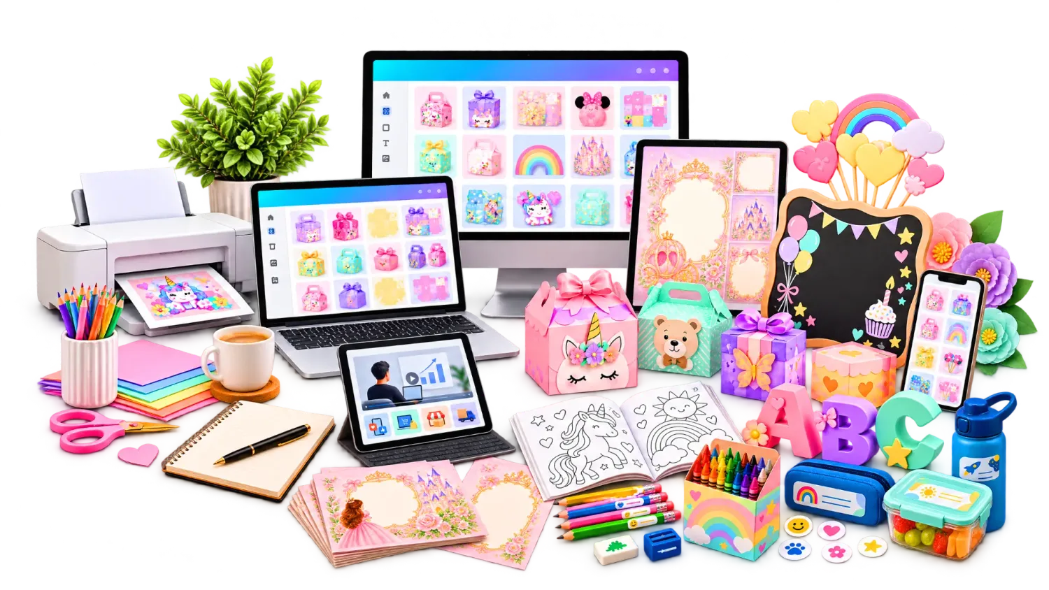 Todo lo que incluye Imprime y Crea: dise&ntilde;os y regalos