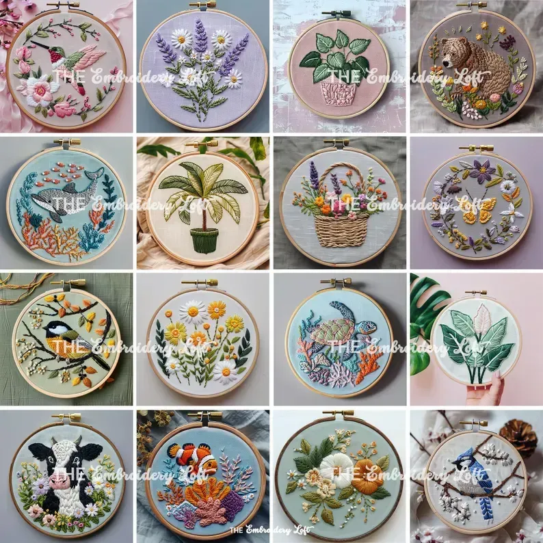Beautiful hand embroidery pattern example 6