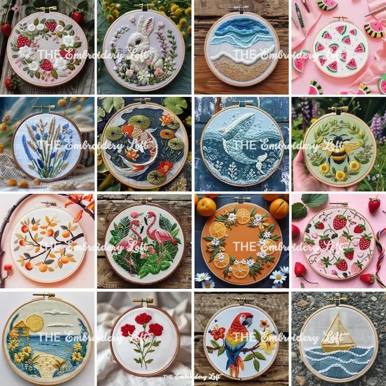 Beautiful hand embroidery pattern example 7