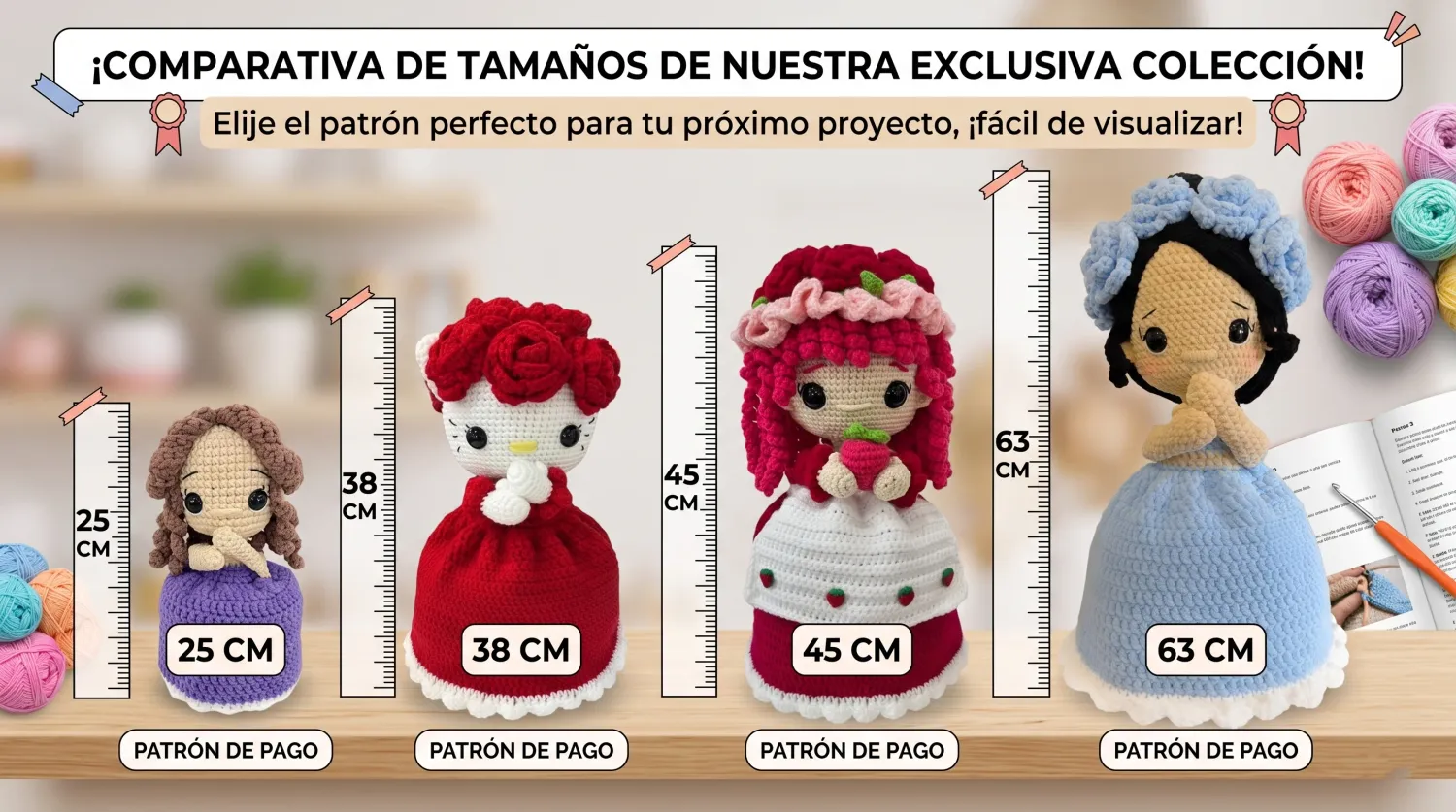 Tallas y proporciones de las muñecas ramo