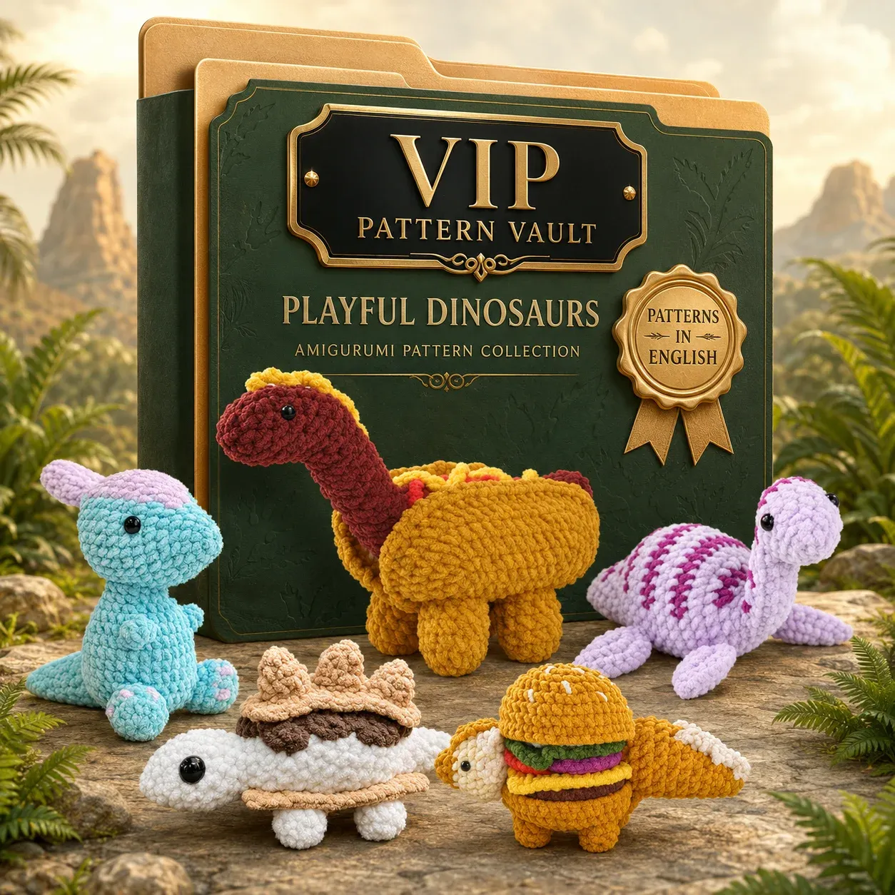 Playful Dinosaurs amigurumi pattern collection