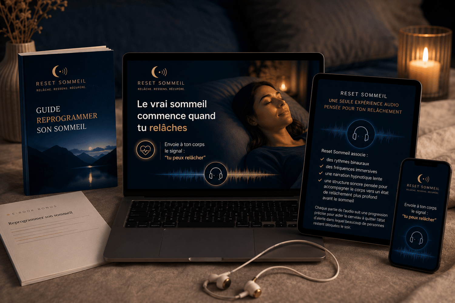 Reset Sommeil - audio immersif, e-books et guide inclus