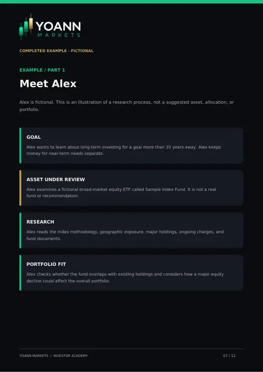 Page 7: fictional investor Alex's worked example