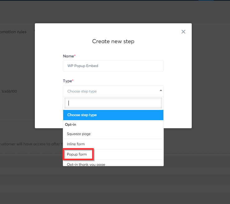 Step 1 - create step