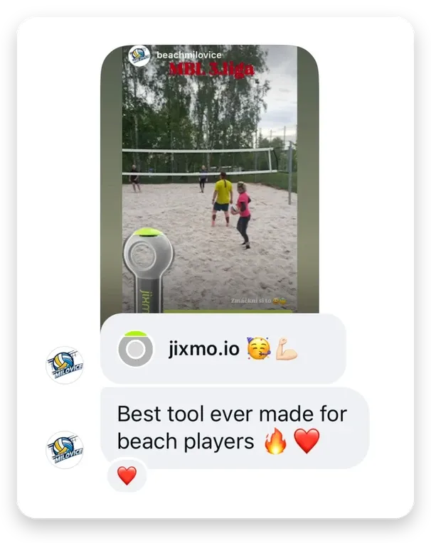 Instagram message from a beach volleyball club near Prague: Best tool ever made for beach players
