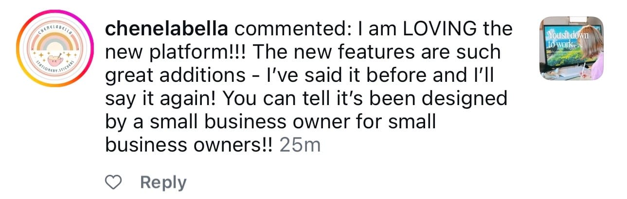 ARTOVA customer testimonial from chenelabella